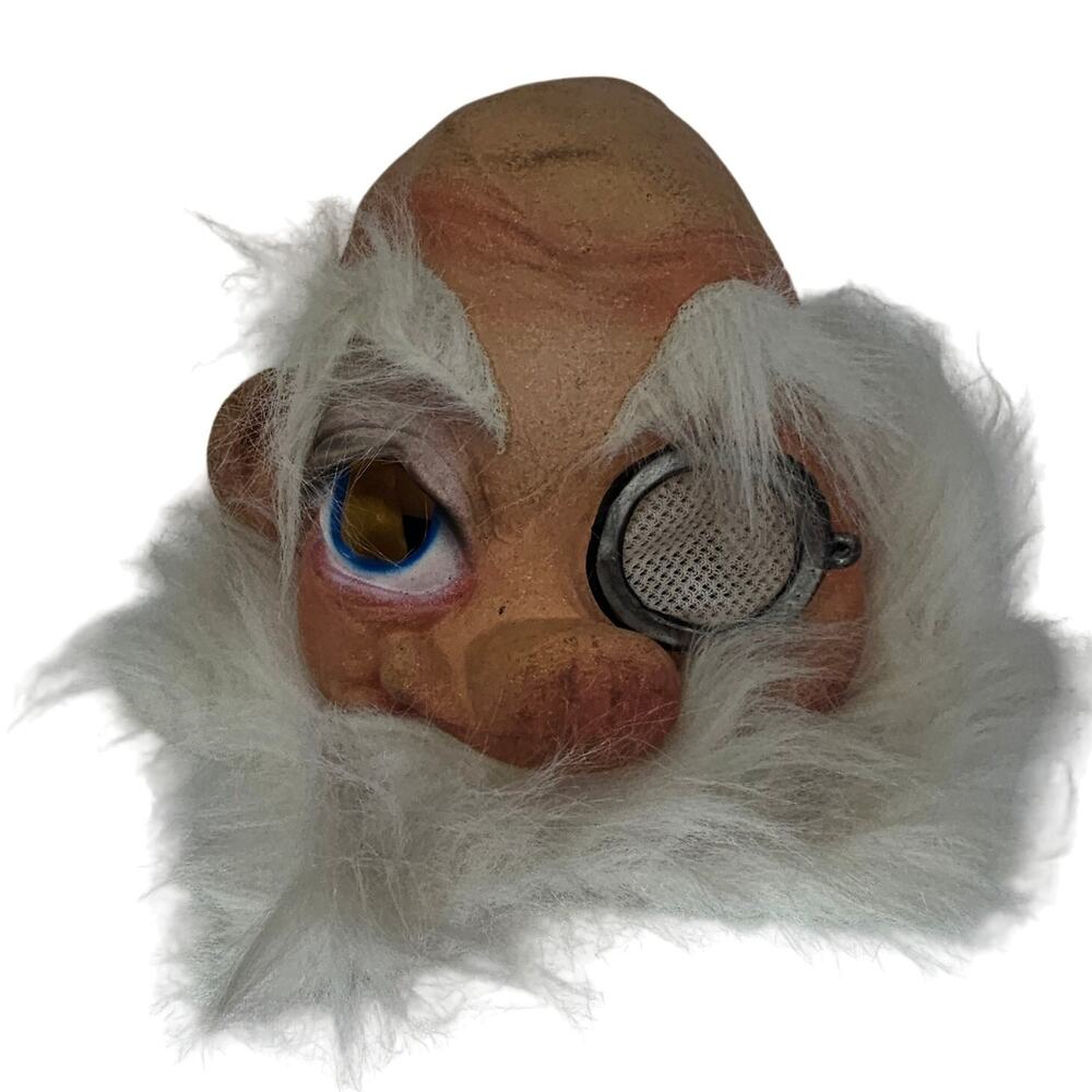 Vtg 2002 Paper Magic Group Bald Old Man Monocle Halloween Latex Mask HTF Prop